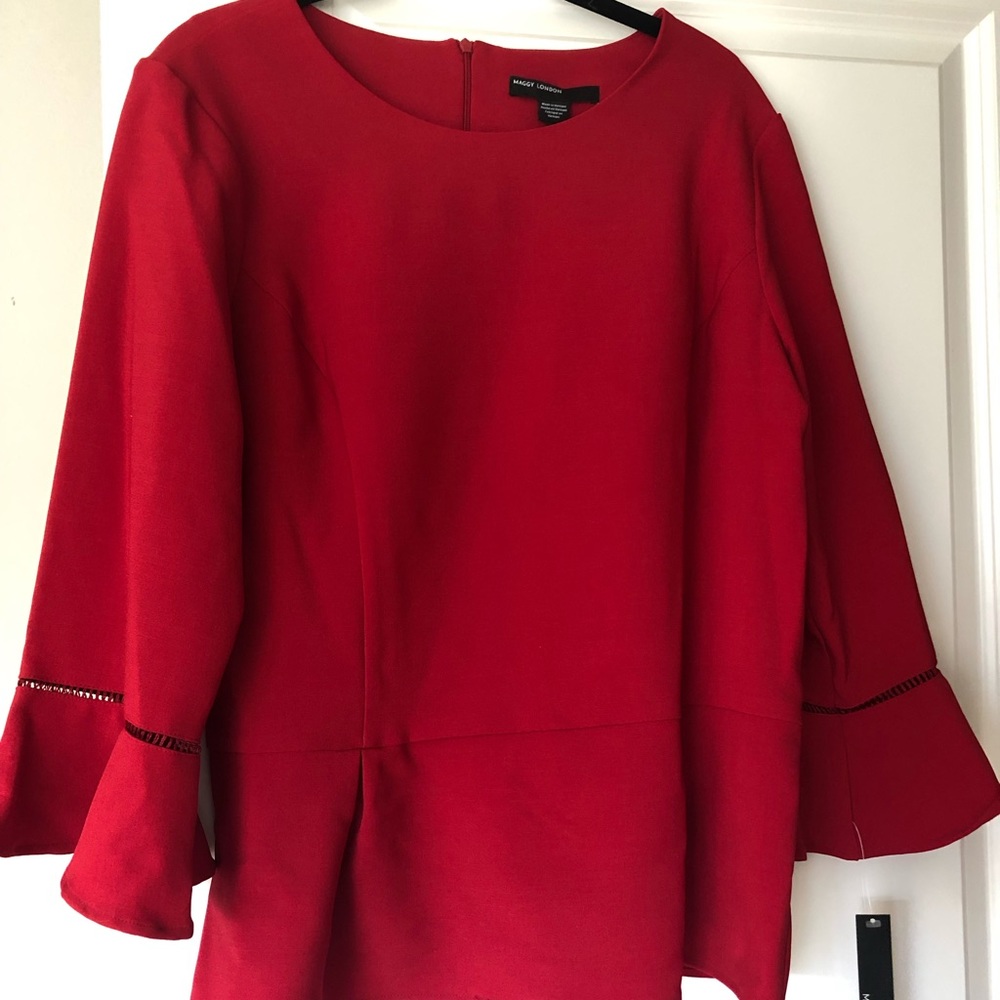 Red peplum top